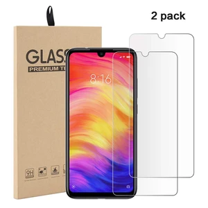 high quality 2 pack 9h hardness screen protector for xiaomi redmi note 7 tempered glass