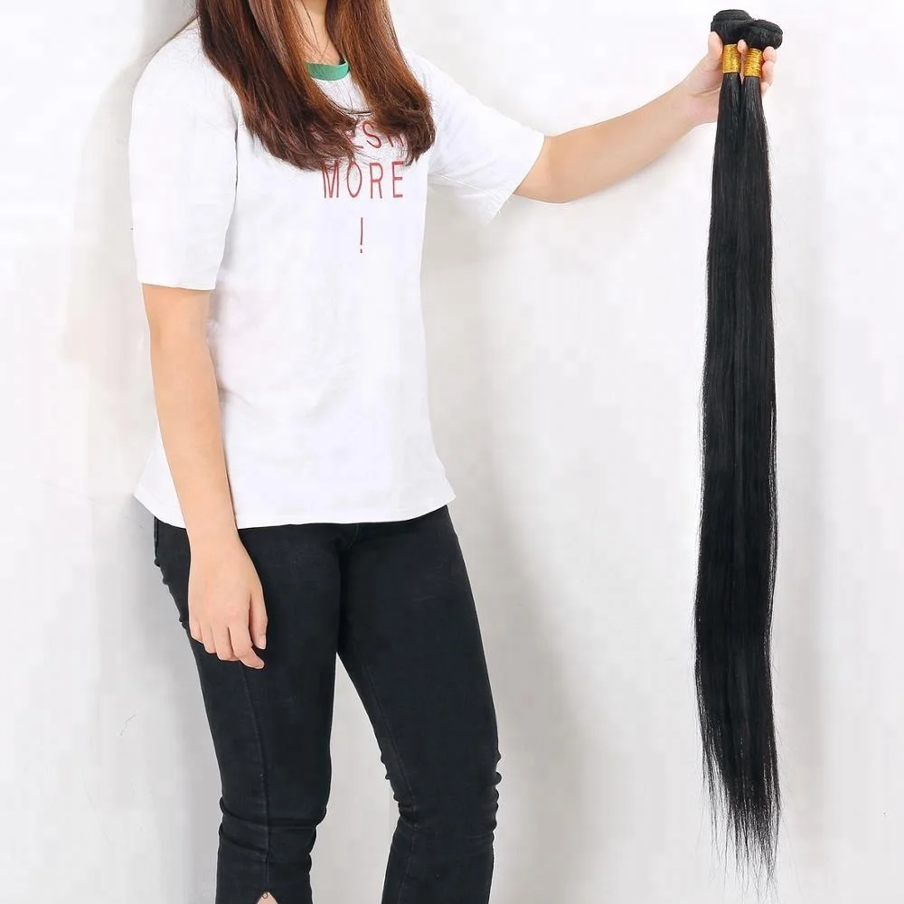 

60 inch emporium long virgin hair extensions grades 10A, Natural black #1b