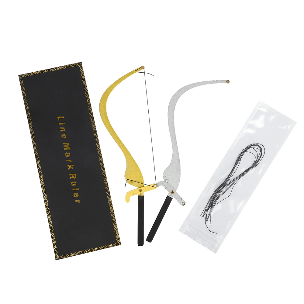 

New Arrival Eyebrow Marker Line Mark Ruler Thread with Lines for Permanent Makeup and Microblading, Silver and gold