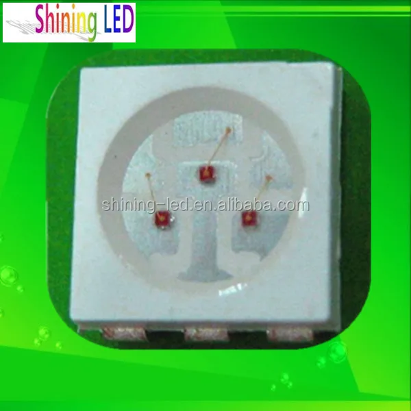 china market of electronic Epistar Chip PLCC6 60mA 0.2W 5050 SMD RGB LED 7 Color LEDChip