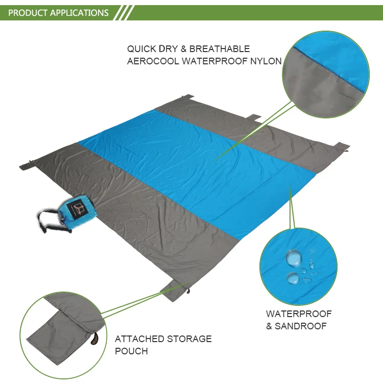 Sand Free Ripstop Nylon Fabric Picnic Mini Beach Blanket Buy Mini