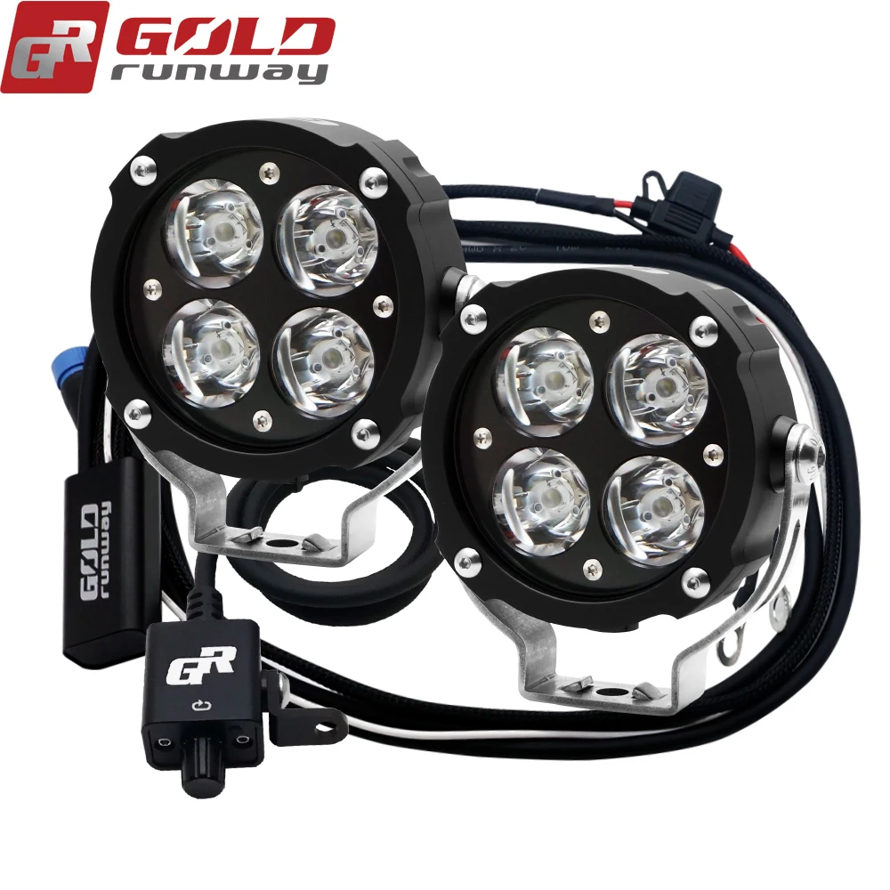 GoldRunway Motorcycle lights universal 42w fog lamp led u3 motorcycle led driving fog head spotlight