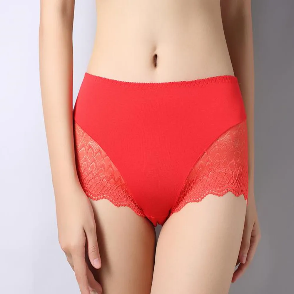 

Wholesale Sexy women underwear red lace panties new year's underpants