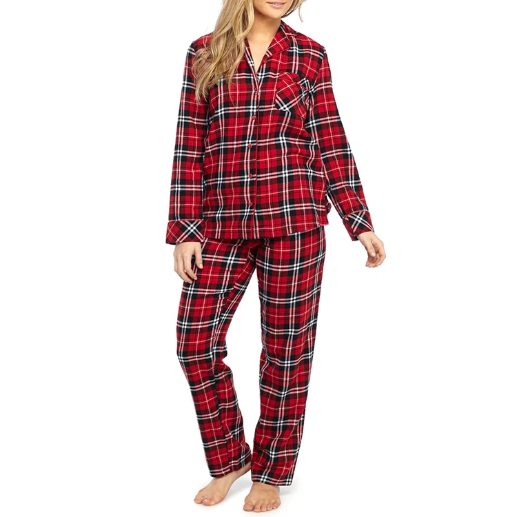 Vietnam Wholesale Plaid Cotton Pajamas Set Women - Buy Pajama Set Women ...
