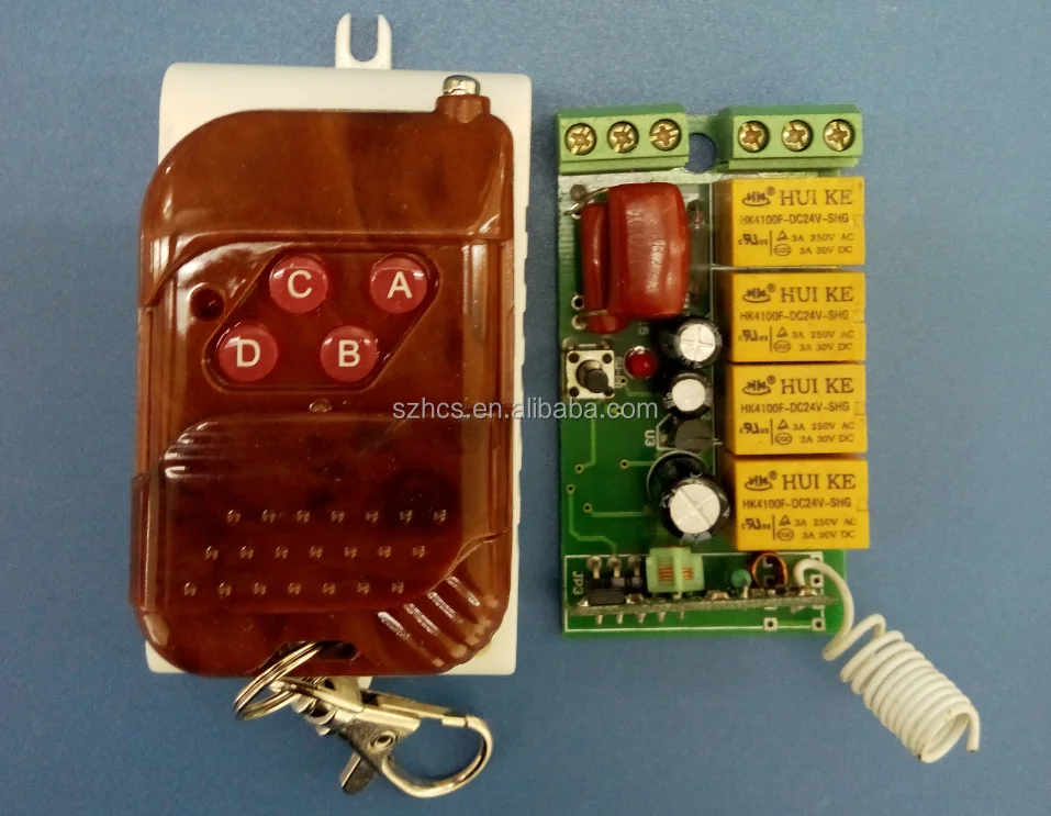 Relay Switch Kit DC 4V 5V 6V7.4V 9V 12V Wireless Remote Control Light Switch Transmitter with One Key Switch Receiver