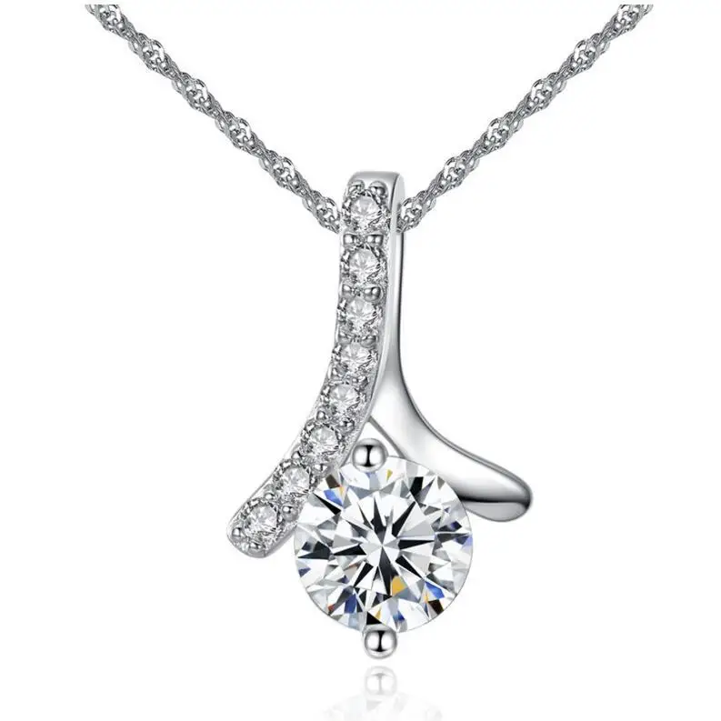 

Tryme Jewelry Wholesale Korean Style Pendant Necklaces Shiny Zircon necklace Free Shipping 2 COLORS, N/a