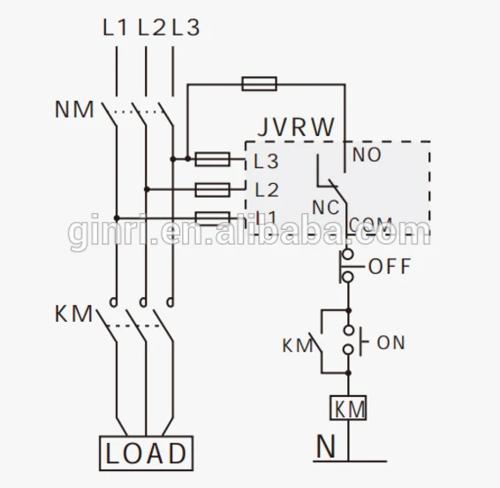 GINRI JVR-383 220V phase loss protection voltage monitoring relay dc
