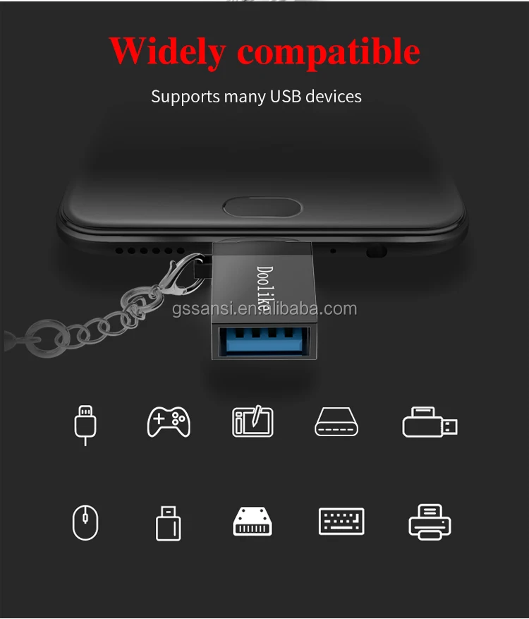 High Quality Mini USB Flash Drive Sync Data Male to Female Micro USB Adapter for V8