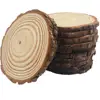 10pcs 3.9-4.7" Craft Thin Rustic Unfinished Natural Wood Slices with Bark