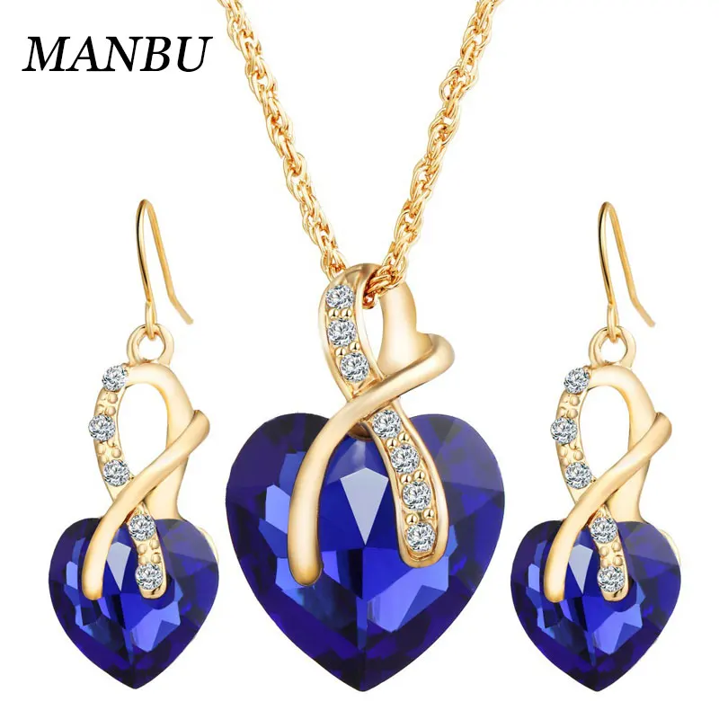 

Alloy pendant necklace stud earring jewelry sets for women zircon necklace set jewelry 12581, Picture