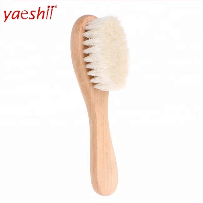 

Yaeshii Soft Wooden Handle Custom Brush Newborn Hair Brush Infant Comb Head Massager Convenient baby goat Baby Hair brush