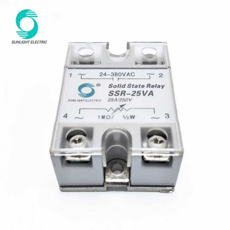 SSR-25VA 1M 1/2W 24-380VAC output 25A ssr solid state voltage regulator relay
