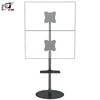 Support Vertical Dual TV Modern Designs Free Standing LED TV Floor Stand With DVD Tray