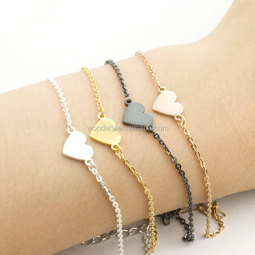 Minimalist Heart Multi Color Bracelet, Multicolor Cheap Bracelets