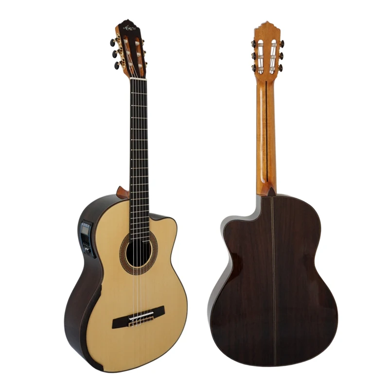

Cheap price solid spruce electrical classical guitar for sale
