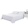 Hongya high quality plain white hotel bed sheets flat sheet set