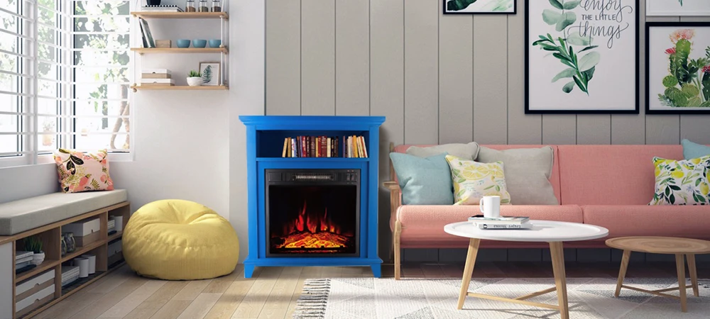 Modern Master Flame Cast Iron Recessed Electric Fireplace Insert