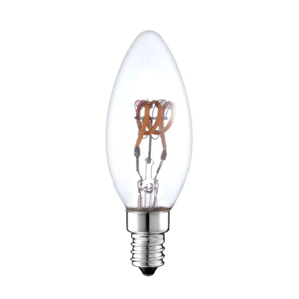 Flexible Filament LED C35 Carbon Filament style candle lamps dimmable 15 Watts Equivalent 150 Lumen