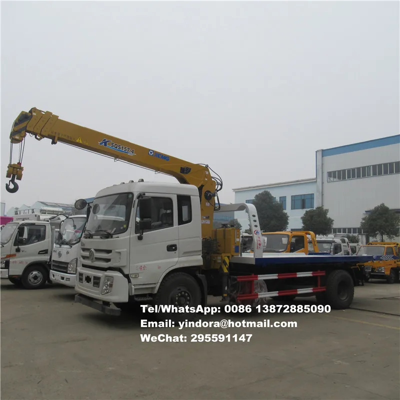 Dongfeng Slide Bed Tow Truck 2 Car Hydraulic Winch Recovery Tilt Slide
