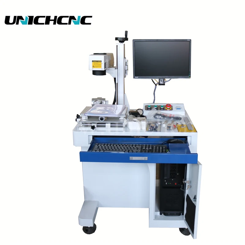 High speed split fiber laser marking machine with air cooling