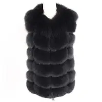 

Hot selling sleeveless fox fur coat ladies real fox fur vest women real fox fur gilet