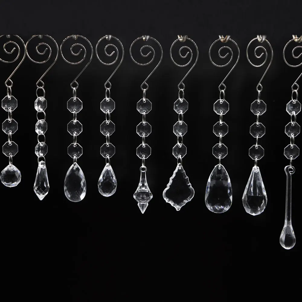 高品质的冰石丙烯酸水晶棱镜枝形吊灯吊坠塑料零件圣诞装饰