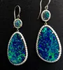Zooying Natural gem earrings blue opal drop earring