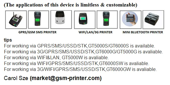 GOODCOM GT5000W 58mm wifi thermal receipt printer for bill payment,ticket printing