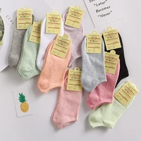 

2019 Soft Cotton Female Colorful Socks Women Summer Candy color Breathable Boat Socks