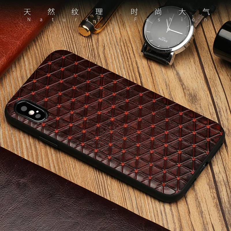 

LANGSIDI Genuine Leather Case for iphone x Case TPU Silicon Protection Custom Fit for iphone 6s 7 plus Anti-knock Leather Cover