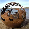 Garden Outdoor Metal Sphere World Map Globe Fire Pits For Sale