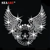 Hot Fix Crystal Rhinestone Flying Stars Transfer With Wing