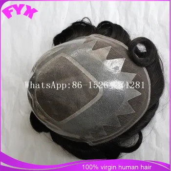 Short Human Hair Wig For Men Fronta Bleach Knot Indian Hair Lace