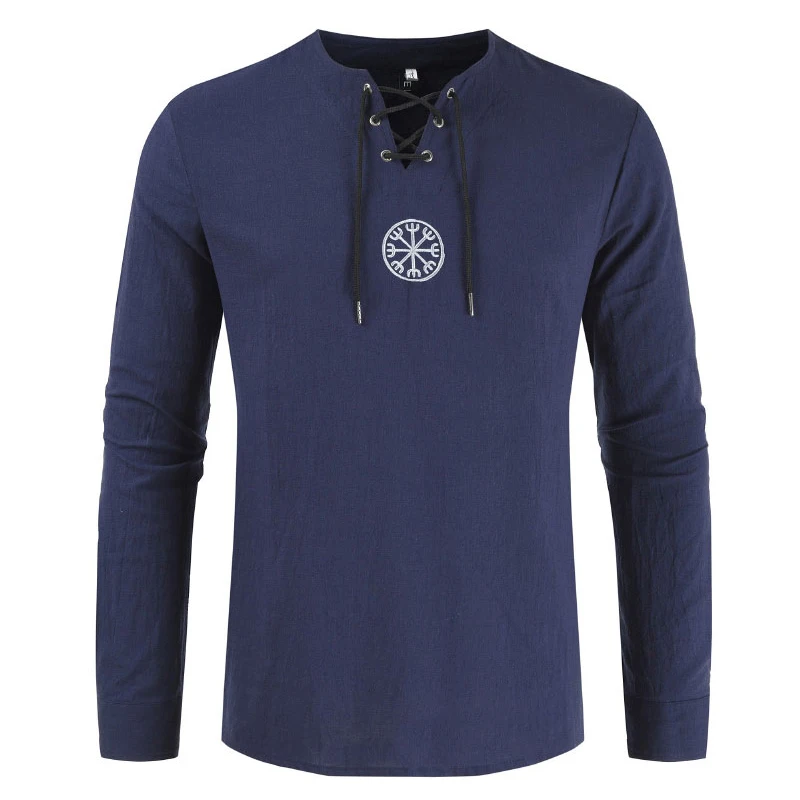 

Custom O-Neck dark blue pure hemp long-slevee Quick dry breathable T-shirt,wholesale pure hemp clothes, Can be dye as pantone color