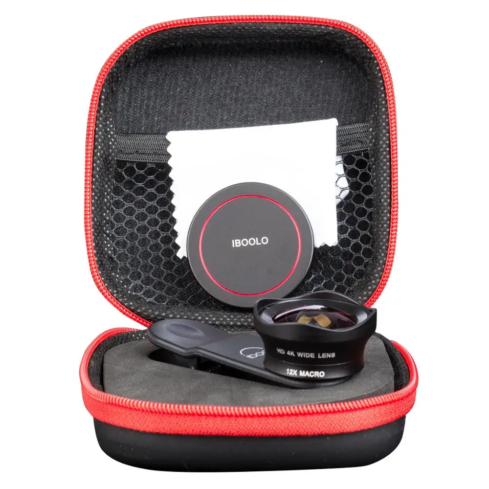 

Iboolo brand factory whole selling with macro 16MM wide angle lens for cell phone, Black copper