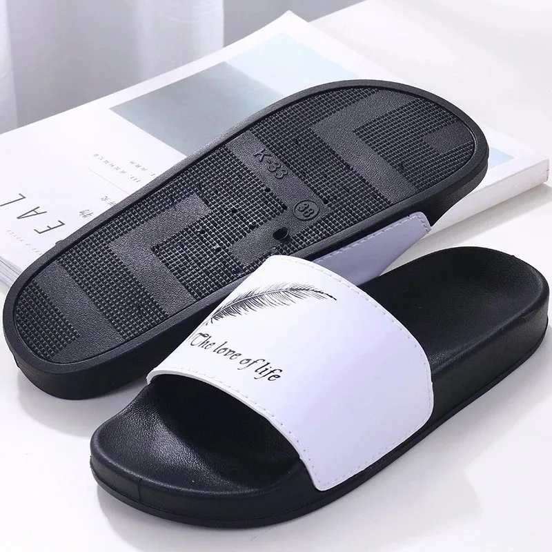 Hot Sale Pvc Custom Logo Slippers Slide Sandal Printing Logo Slippers ...