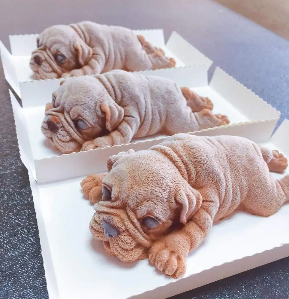 自定義 shar pei 帕格狗慕斯蛋糕布丁冰烘烤巧克力食品級硅膠模具