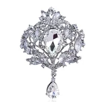 

Weiman Brand High Quality Large Crystal Teardrop Brooch Pins for Women or Wedding in Silver Color or Gold Colors