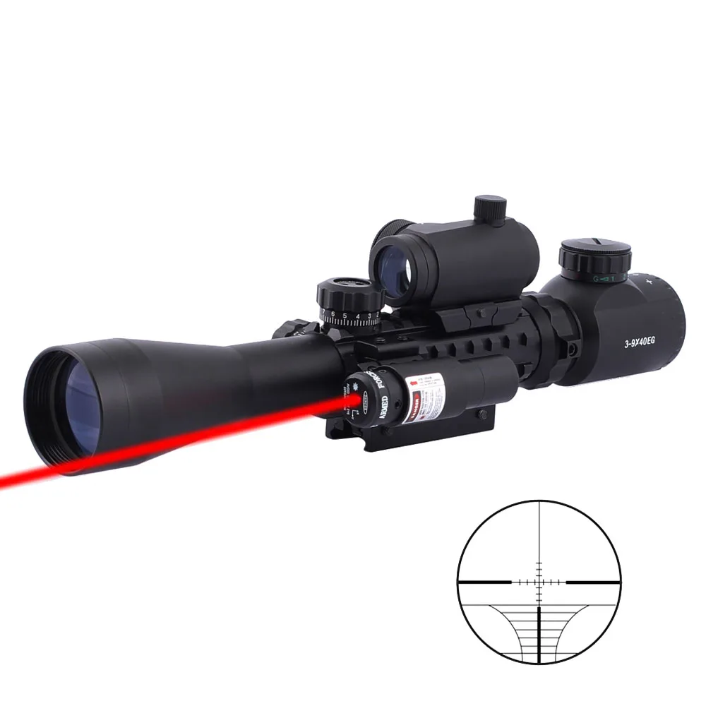 

SPINA Tactical M8 3.5-10x40 AO Shooting Riflescope Hunting Rifle Scope red & green illuminated rifle scope night vision, Black