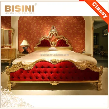 French Baroque Design Gold Leaf Wooden King Size Bed Antique Vivid Carving Golden Wedding Rose Bed Classic Bedroom Furniture Buy Gold Leaf Wooden