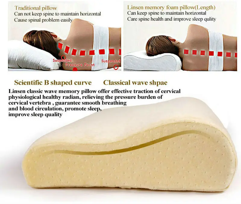 Linsen Large Wavy Memory Foam Pillow Memory Foam Pillow Gel Sex