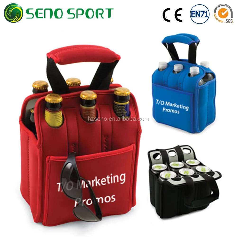 Custom Printed Thermal Neoprene 6 Pack Cooler Bag With Handle Strap Product On Alibaba Custom Printed Thermal Neoprene 6 Pack
