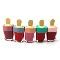 

5 Colors Available Waterproof Ice Cream Shaped Lipgloss Lip Tint Long Lasting Liquid Lip Gloss long lasting cosmetic