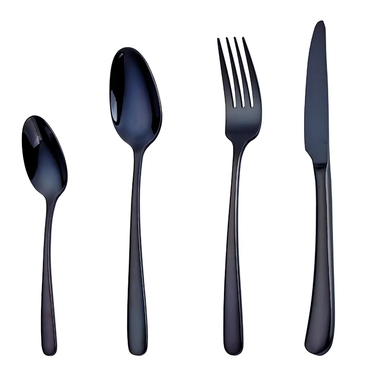 

Stainless Steel Tableware Restaurant Matt Black Dinnerware Set