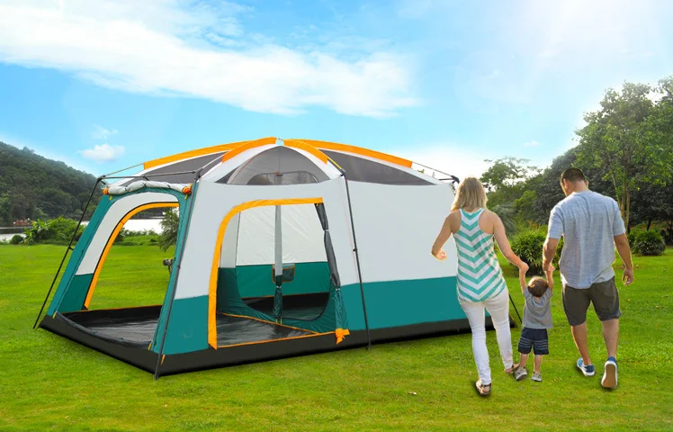 
Wholesale Ultra Big 2 Bedrooms Outdoor Camping Tent For Up to 12 People 4 Season Tent 