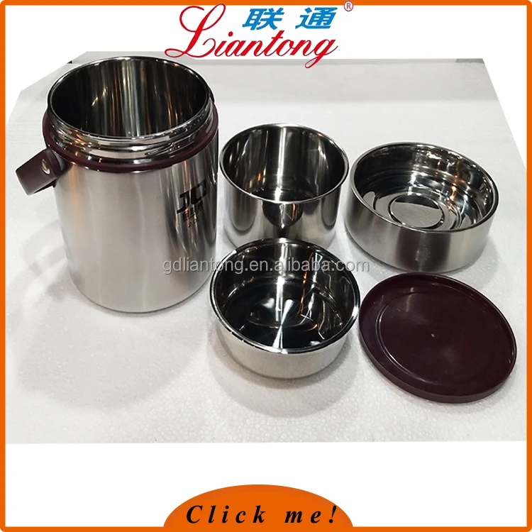 
1.5L 2.0L Stacking food flask Insulated Food Carrier Stainless Steel food Container with sealing lid 