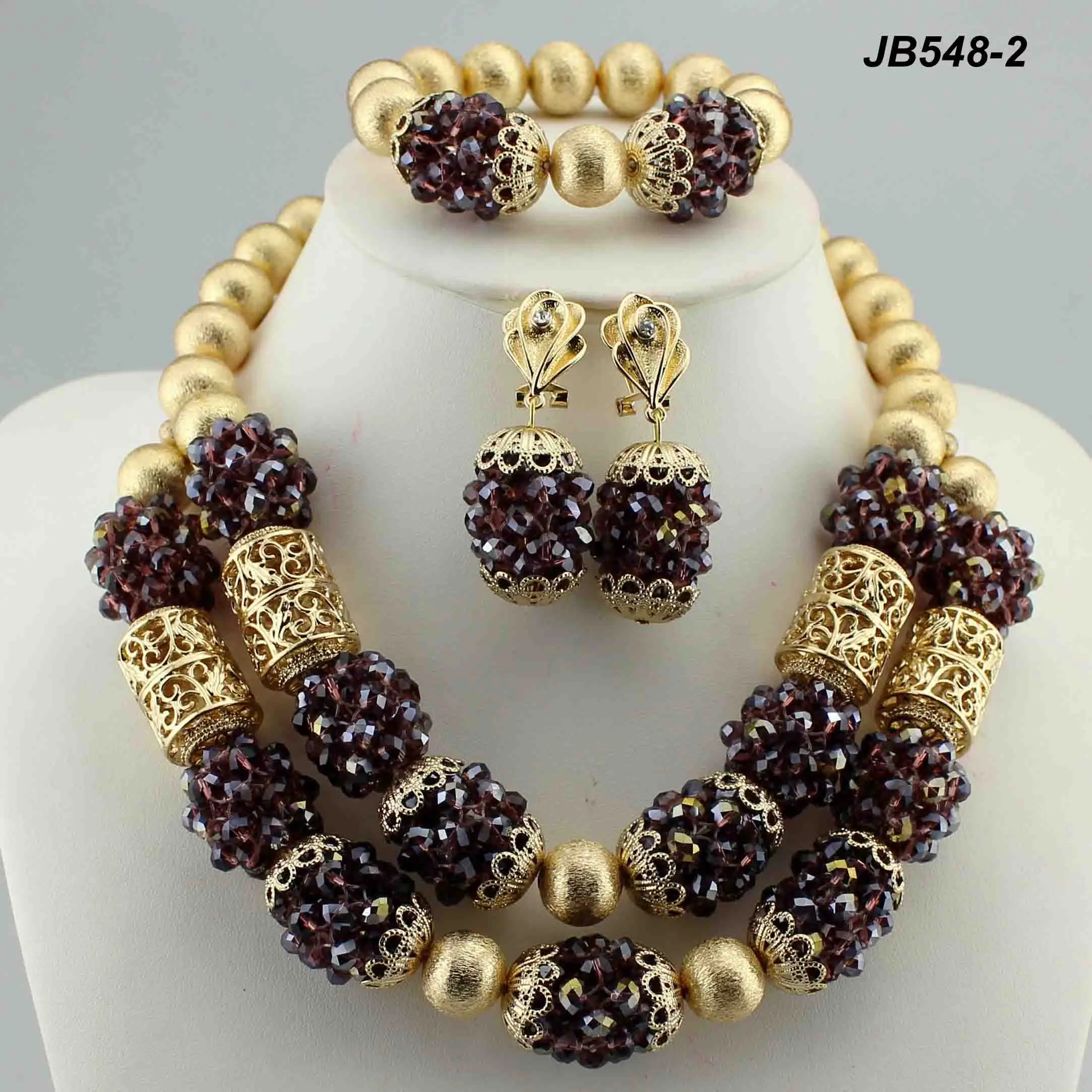 Indian Bridal Coral Beads Necklace Set Dubai Gold Jewelry