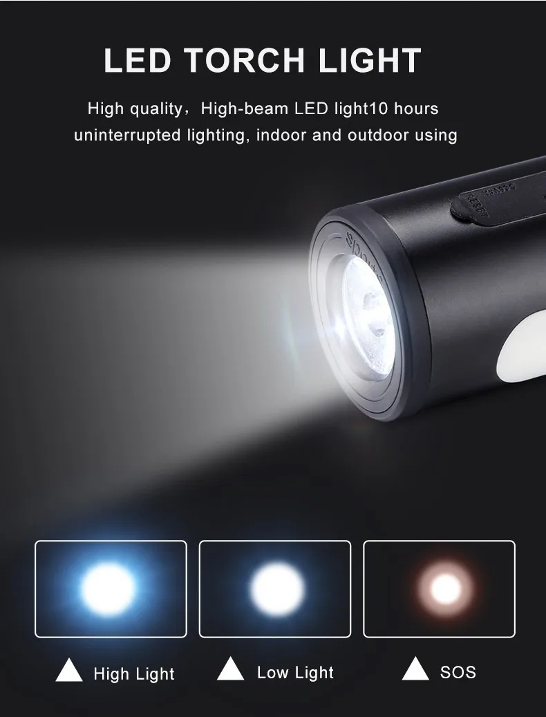 4400/5200mah battery 5w speaker home theater with bicycle torch powerbank function - ANKUX.COM