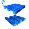 Wholesale grid deck blue HDPE plastic pallet with 3 runners bottom and steel tube