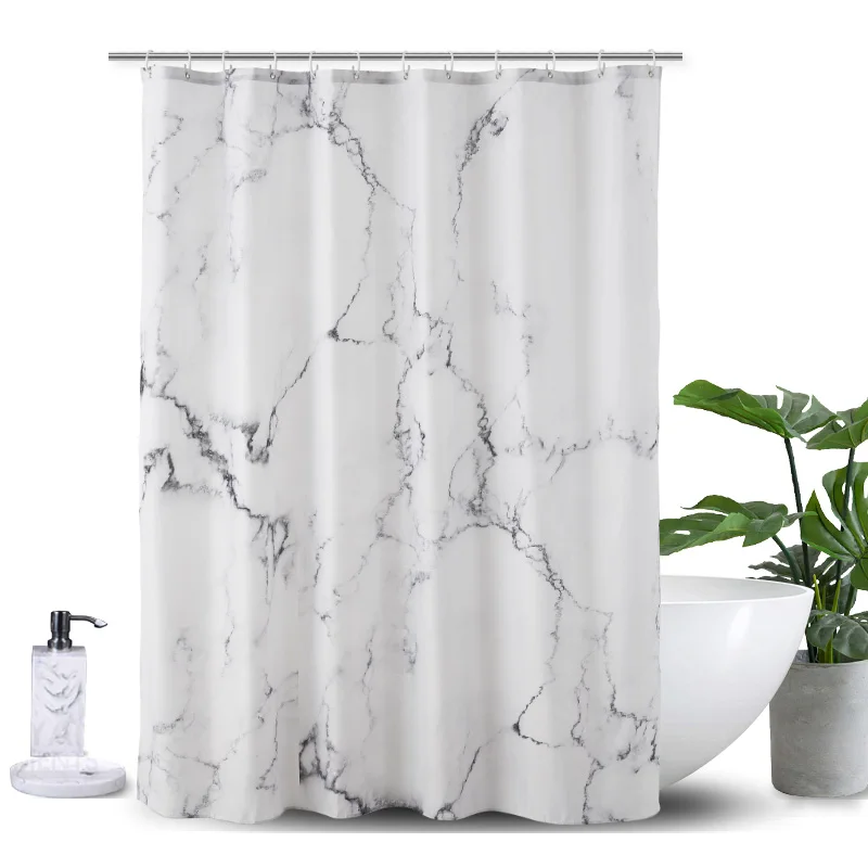 

Custom Design Marble Pattern Printing Waterproof Polyester Shower Curtain bathroom shower curtain sets